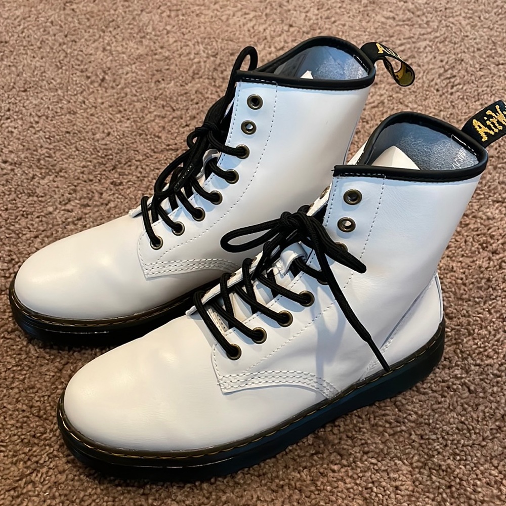 White Dr. Martens boots